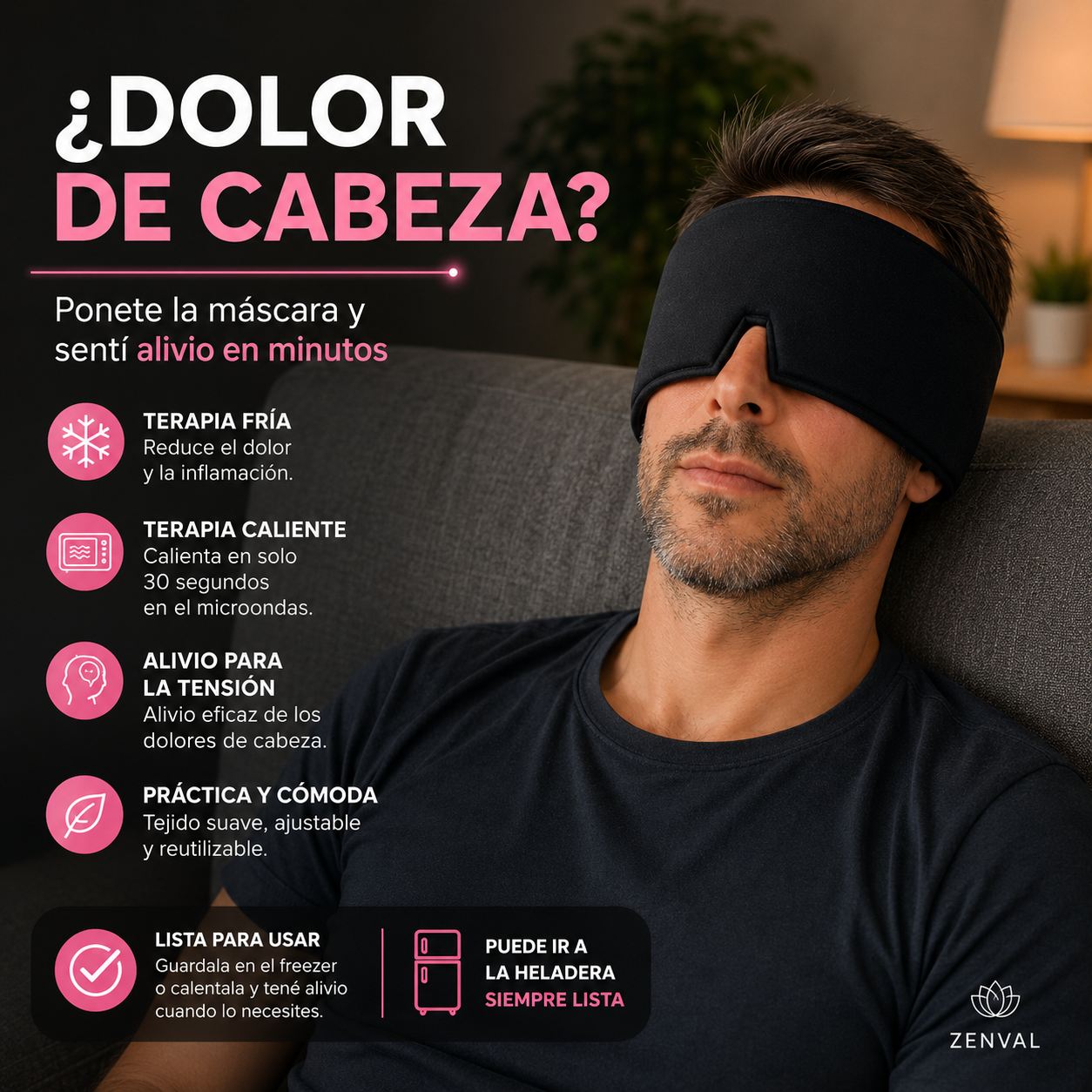 Gorro Zenval — Alivio para la Migraña sin Pastillas